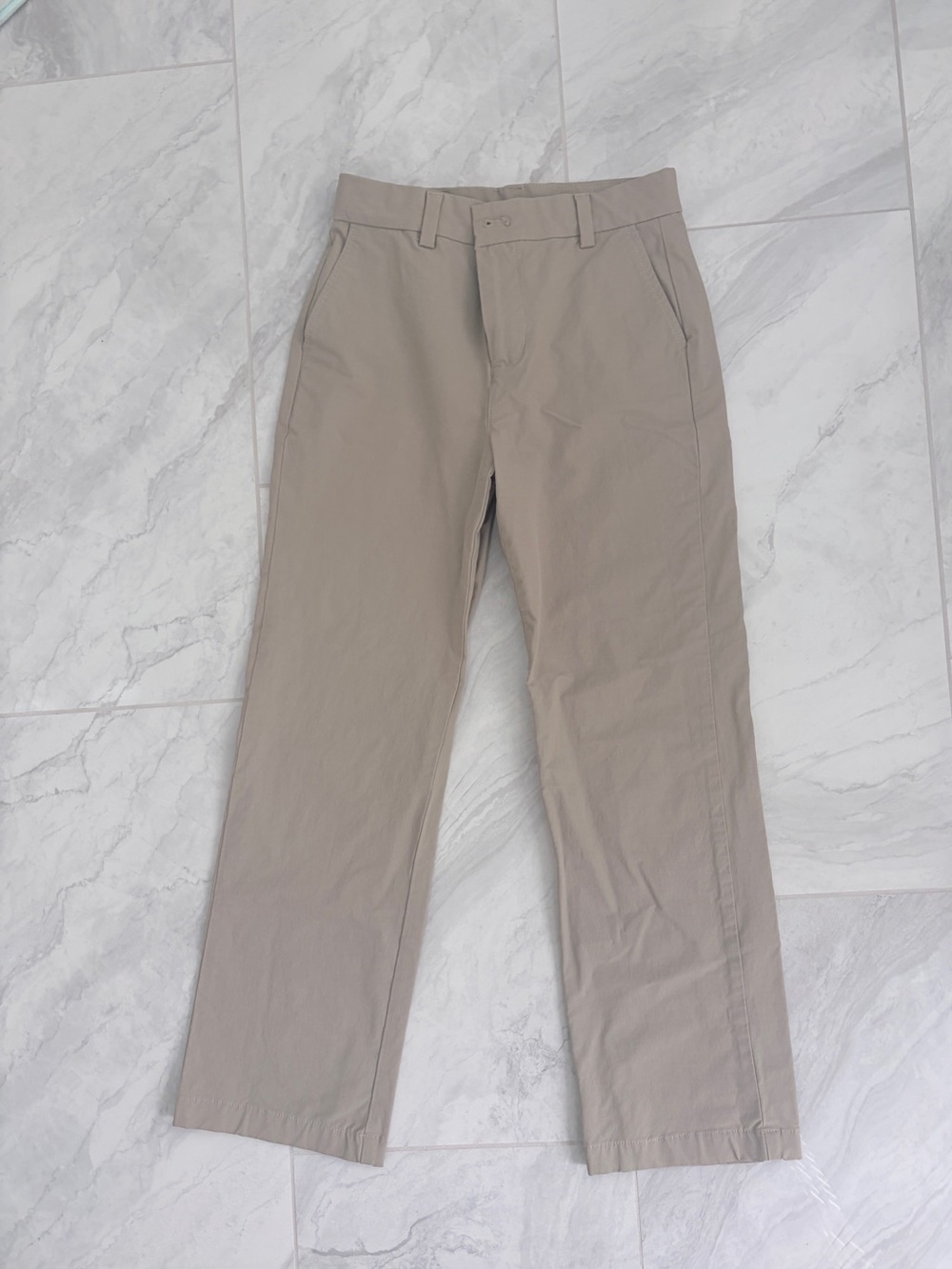 Vineyard Vines Boy's Straight Performance Chinos in Light Taupe